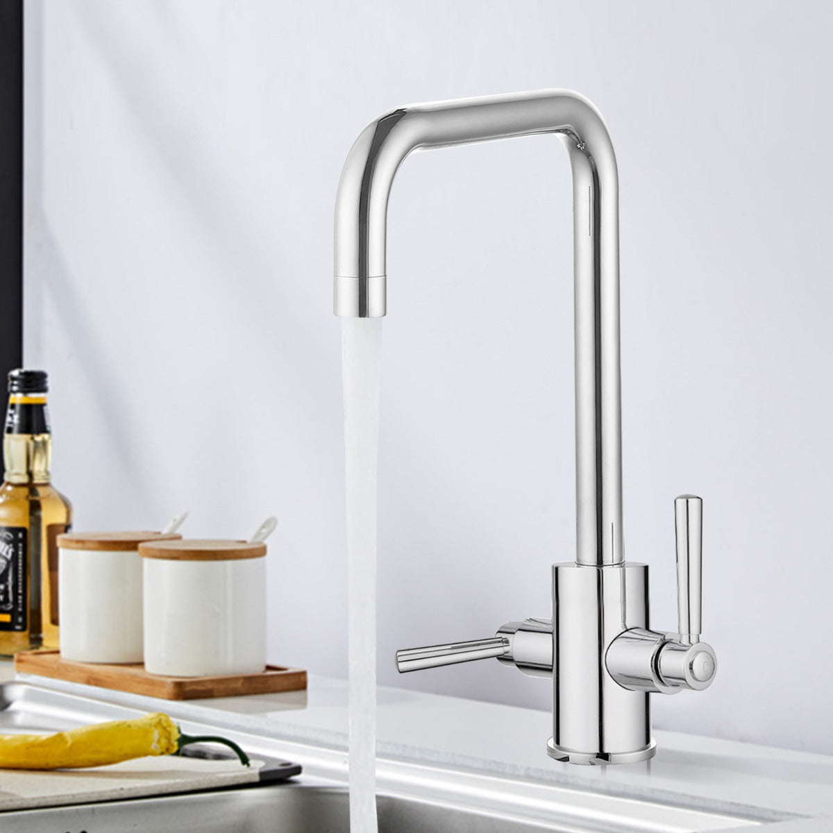 JassferryJASSFERRY Modern Kitchen Sink Mixer Tap Two Handle Swivel Spout ChromeKitchen taps