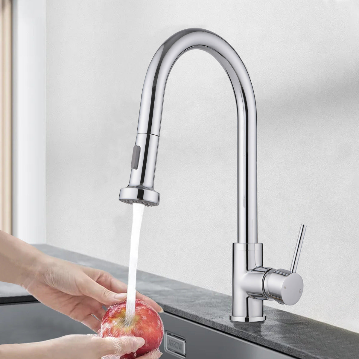 JassferryJASSFERRY Kitchen Sink Mixer Tap Pull Down Sprayer Pull Out Single Lever FaucetKitchen taps