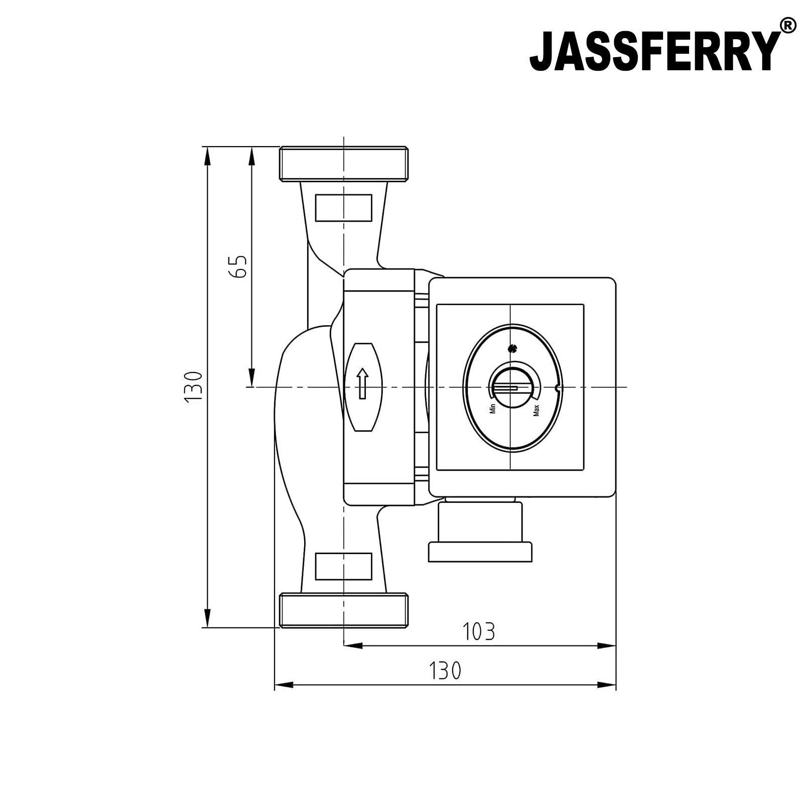 JASSFERRY A-Rated Central Heating Pump Energy Saving Hot Water Circulation Systems with Standard Plug -AC