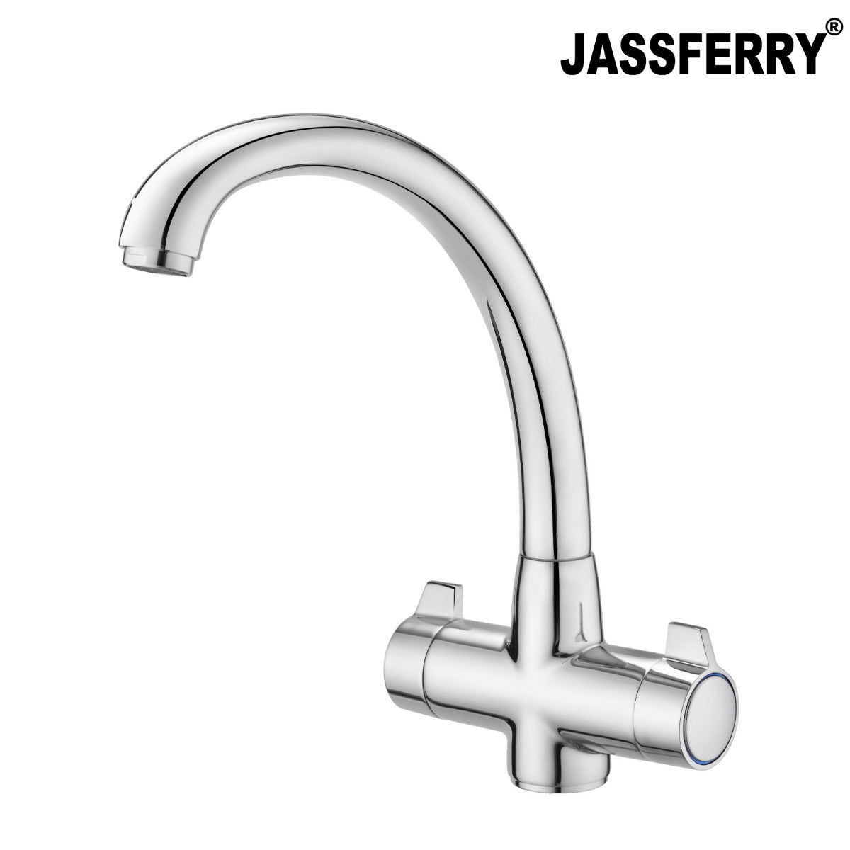 JassferryJASSFERRY New Mono Kitchen Mixer Taps Swivel Spout Dual Lever Polished ChromeTaps