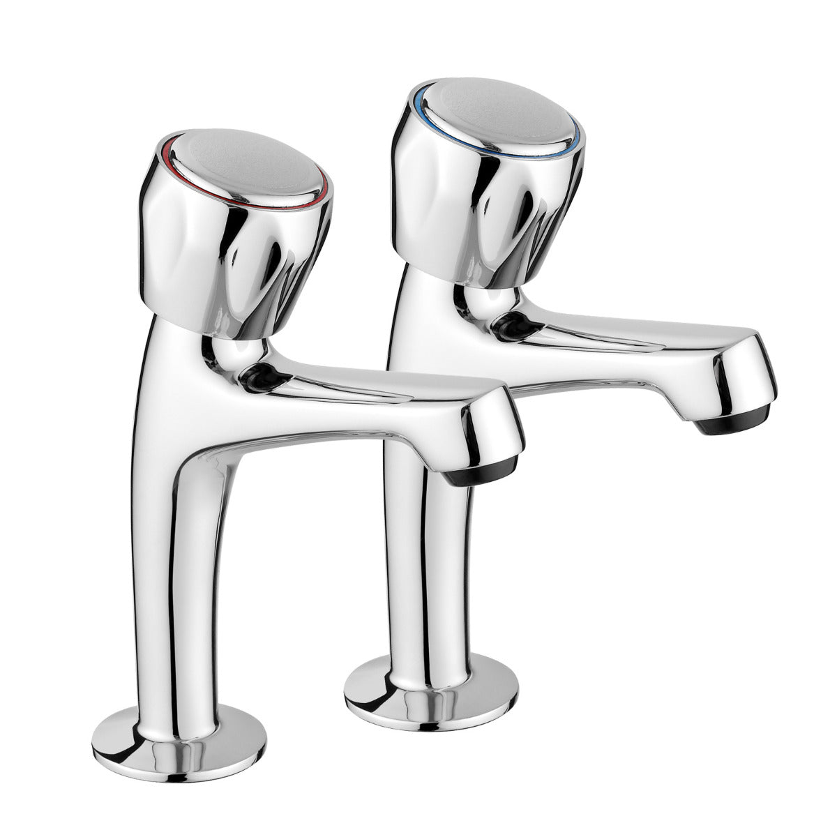 JassferryJASSFERRY Pair of Basin Taps Hot & Cold Water Bath Knob Handle High Neck ChromeBasin Taps