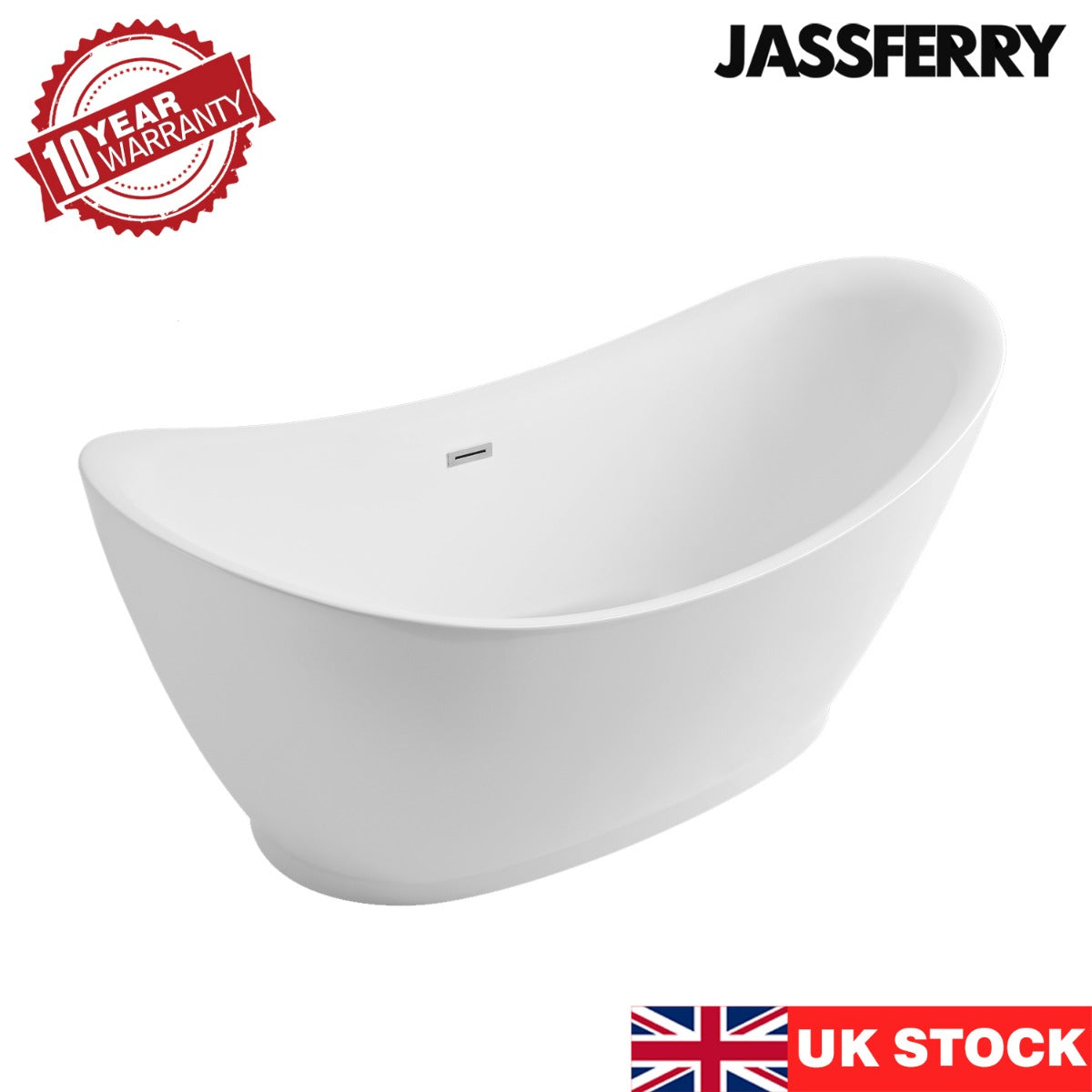 JassferryJASSFERRY 1750x815 mm Modern Design Double Ended Slipper Freestanding BathtubBathtubs