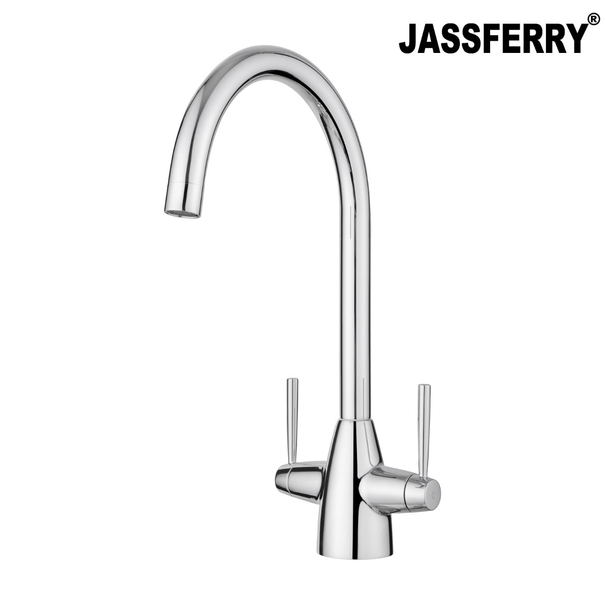 JassferryJASSFERRY New Monobloc Mixer Taps Double Lever Kitchen Sink Polished ChromeTaps