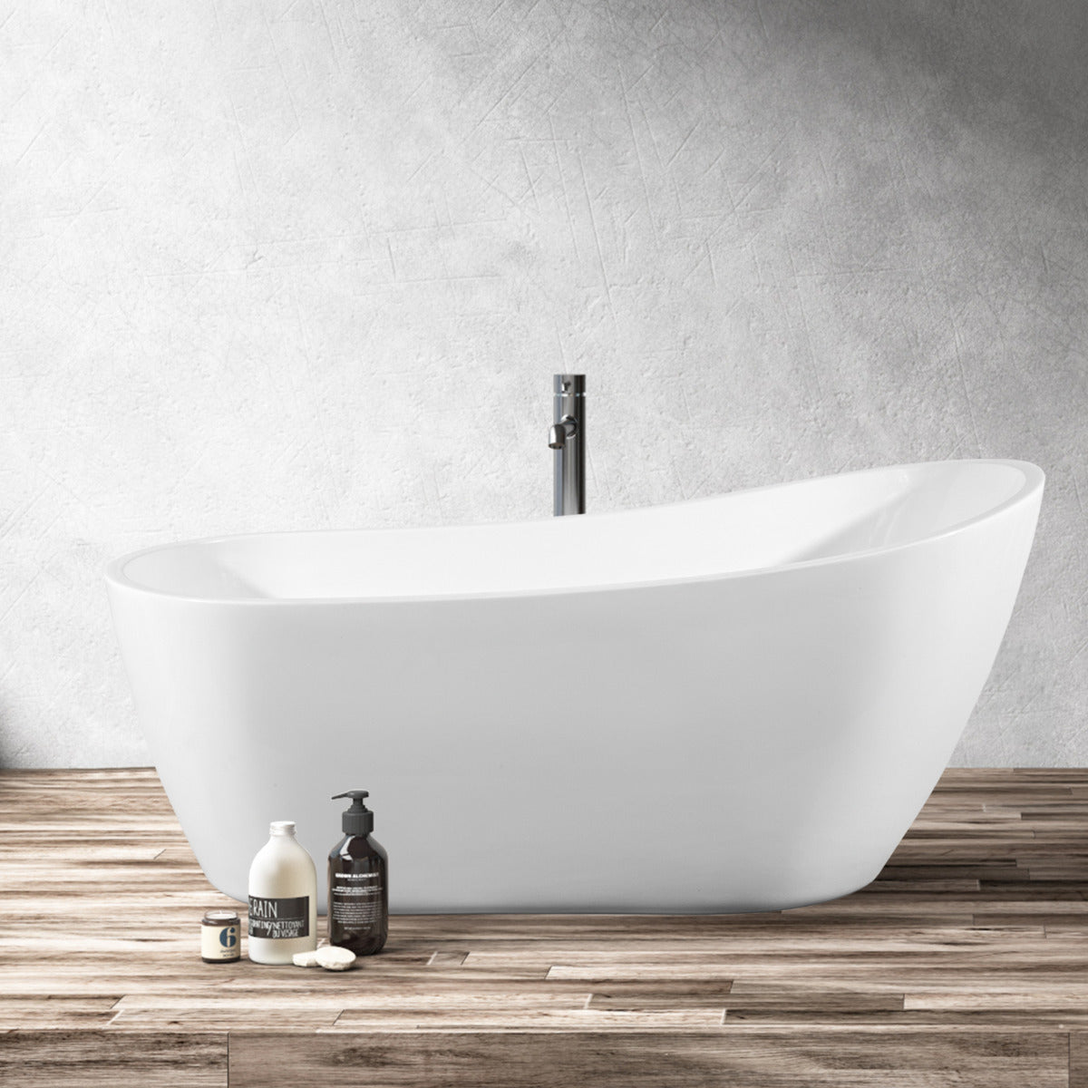 JassferryJASSFERRY Modern Design Freestanding Bathtub White Gloss Soaking Baths AcrylicBathtubs
