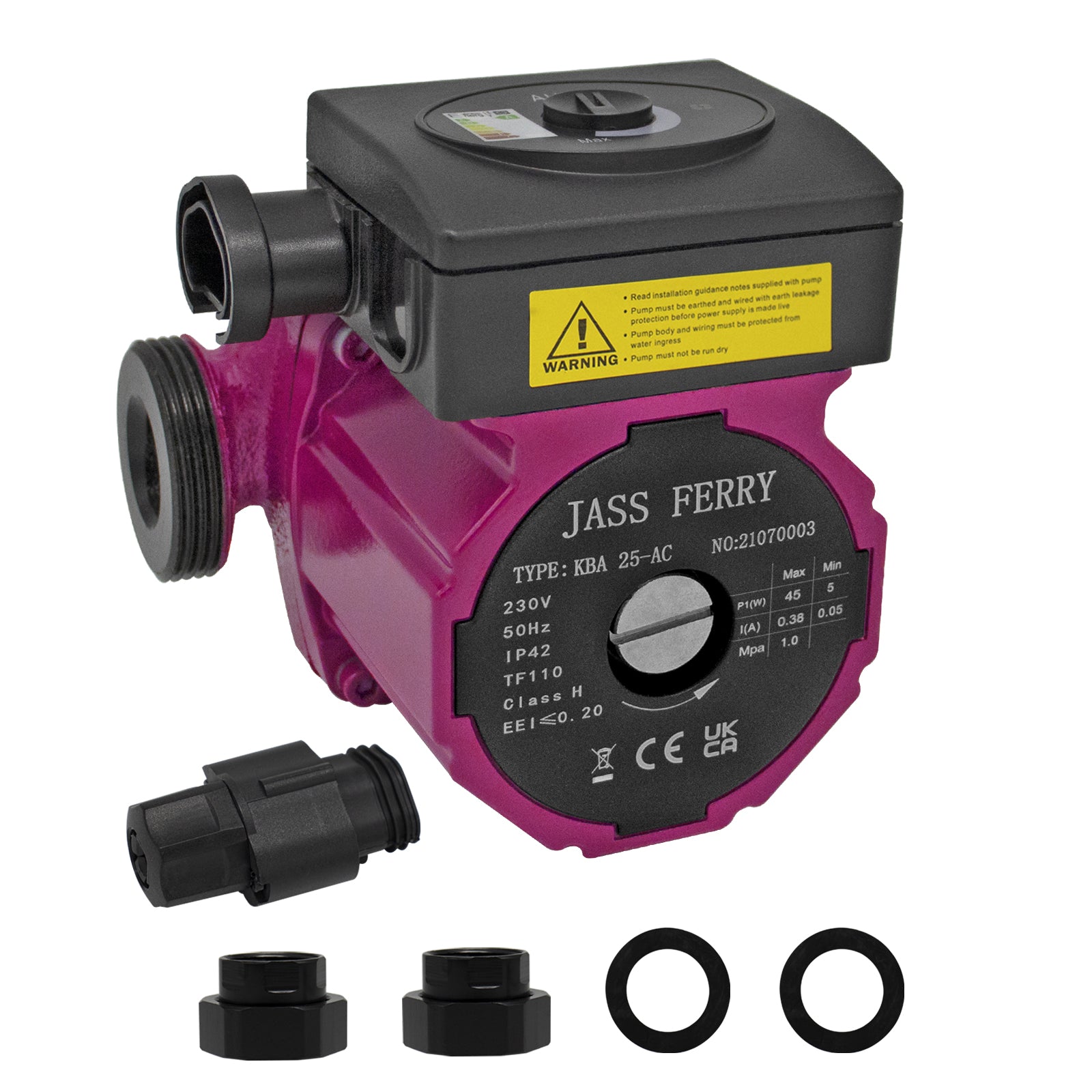 JASSFERRY A-Rated Central Heating Pump Energy Saving Hot Water Circulation Systems with Standard Plug