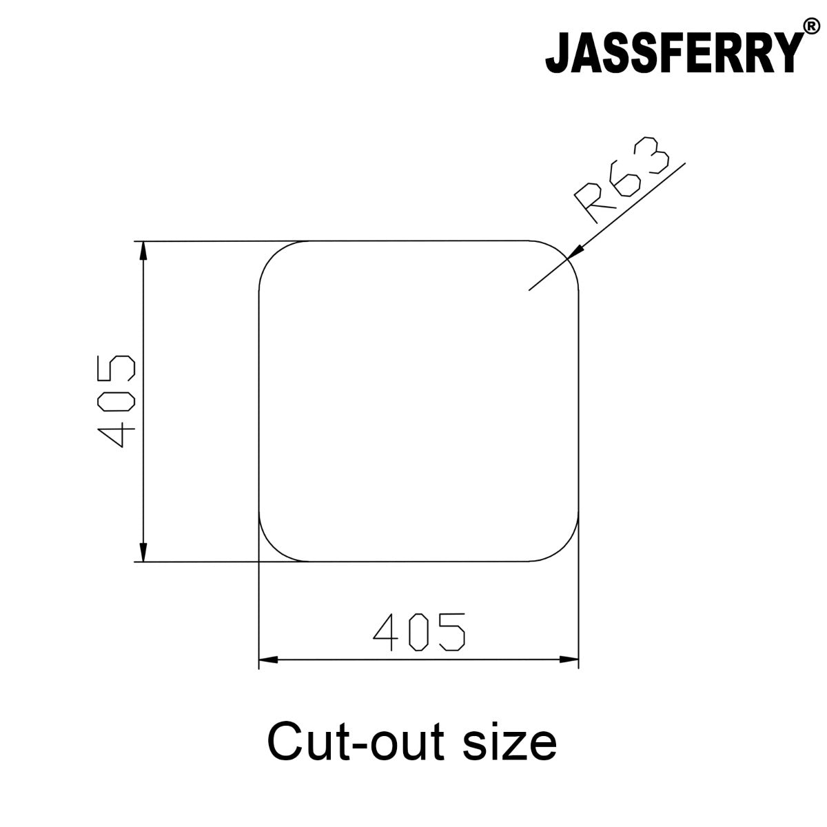 JassferryJASSFERRY 450 x 450 mm Undermount Stainless Steel Kitchen Sink 1 Bowl - 885Kitchen Sinks