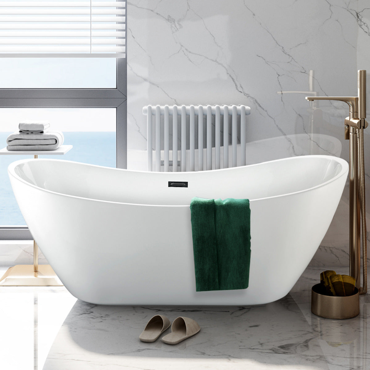 JassferryJASSFERRY Modern Design Freestanding Bathtub Luxury Soaking Baths White AcrylicBathtubs