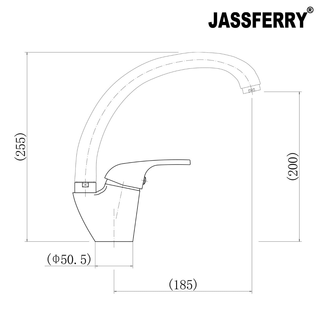 JassferryJASSFERRY Traditional Kitchen Sink Mixer Taps Waterfall Single Lever Hot and ColdKitchen Sinks