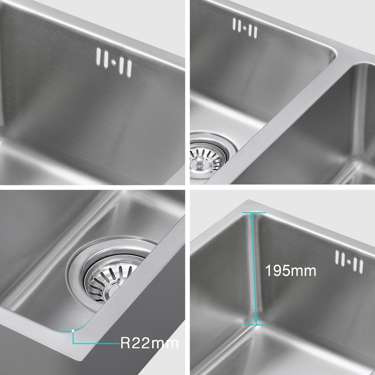 JassferryJASSFERRY Undermount Stainless Steel Kitchen Sink 1.5 Bowl Righthand Half BowlKitchen Sinks