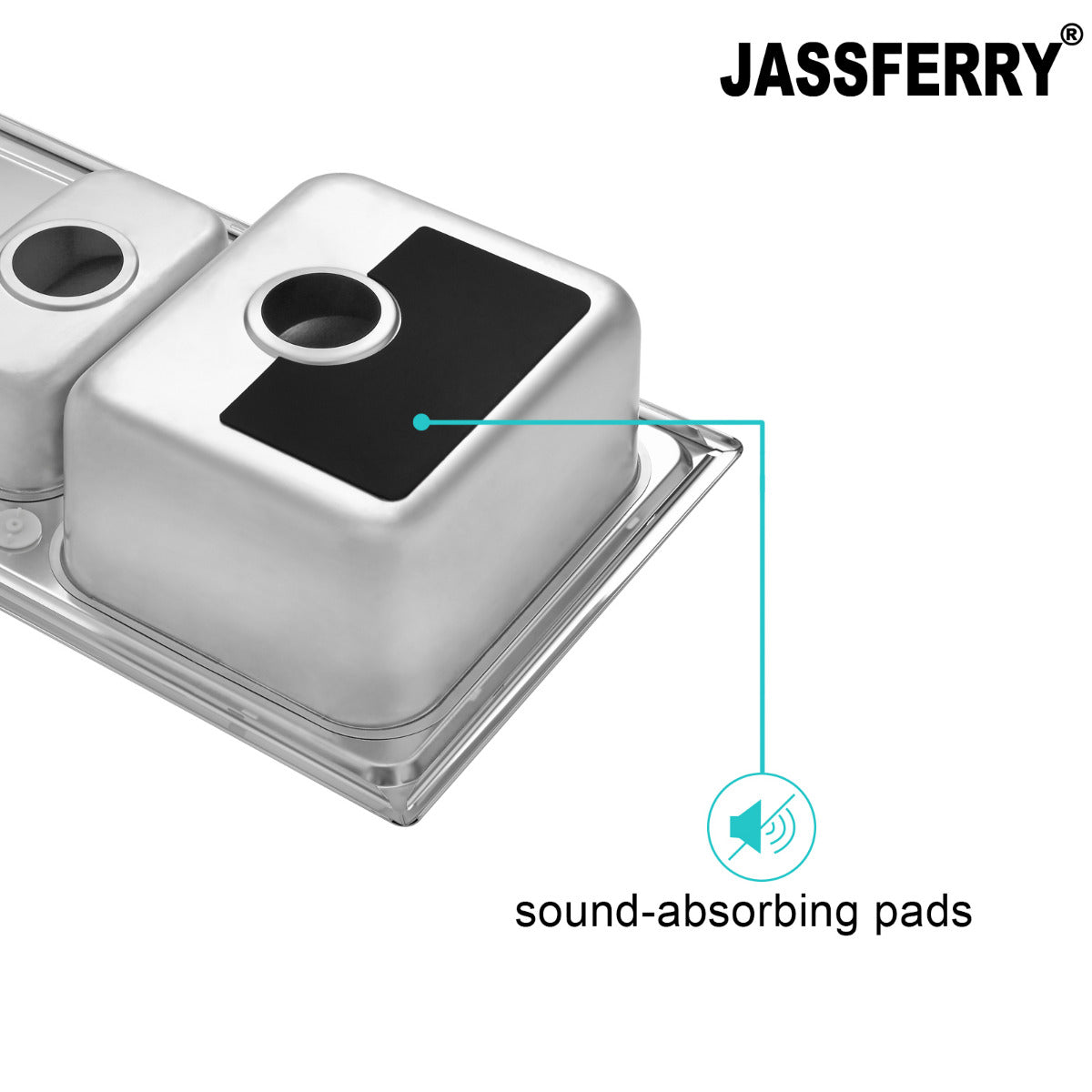 JassferryJASSFERRY Stainless Steel Kitchen Sink 1.5 Bowl Rectangle Reversible DrainerKitchen Sink