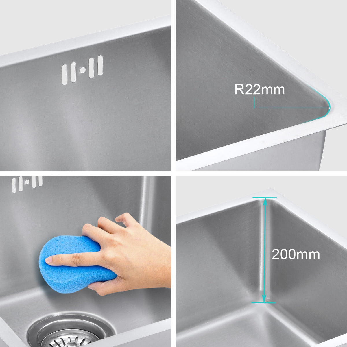 JassferryJASSFERRY Undermount Stainless Steel Kitchen Sink 1 Bowl Dish Drainer RackKitchen Sinks