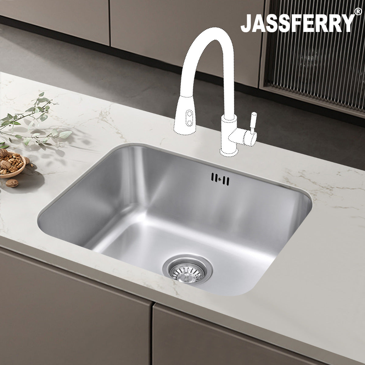 JassferryJASSFERRY Undermount Stainless Steel Kitchen Sink Single 1.0 Bowl - 622Kitchen Sinks