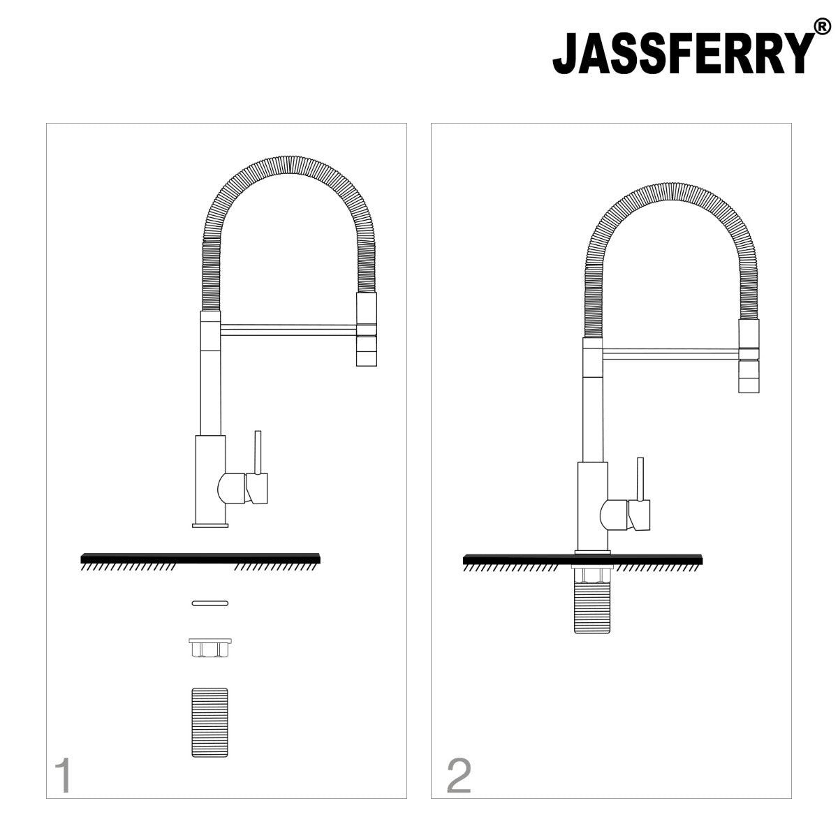 JassferryJASSFERRY Kitchen Sink Mixer Tap with Pull Out Spray Spring Swivel Spout ChromeKitchen taps