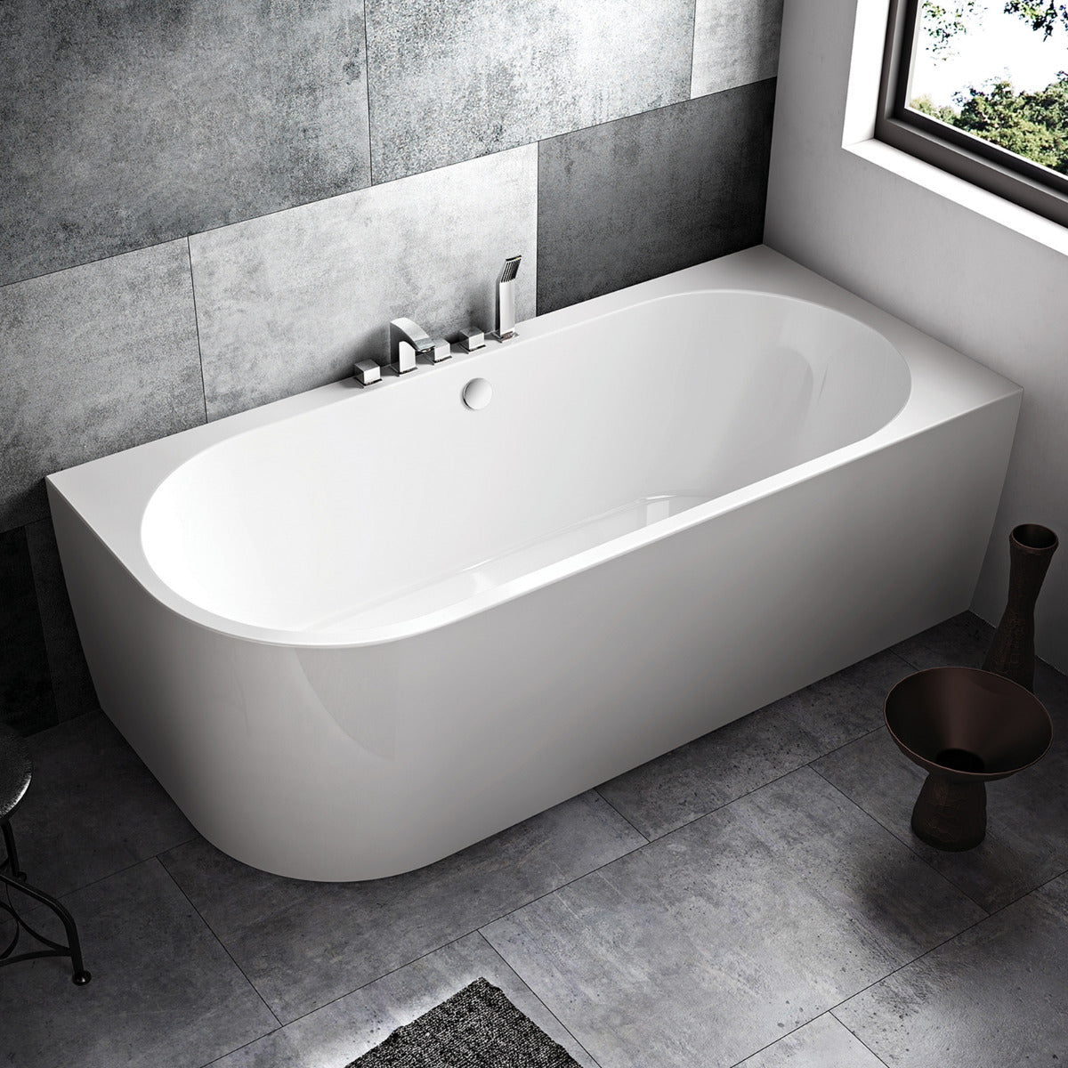 JassferryJASSFERRY 1800x820 mm Freestanding Acrylic Corner Bathtub Soaking SPA (Right Hand Bath)Bathtubs
