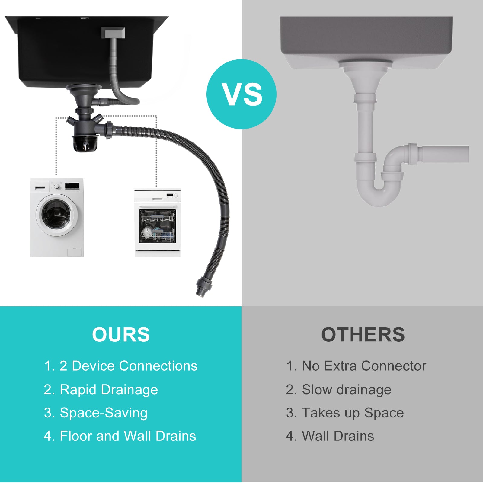 JASSFERRY Black Composite Kitchen Sink Undermount Single Bowl with Waste -575