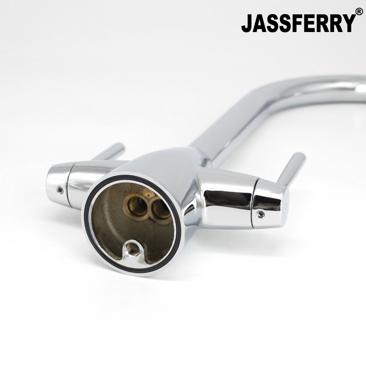 JassferryJASSFERRY New Monobloc Mixer Taps Double Lever Kitchen Sink Polished ChromeTaps
