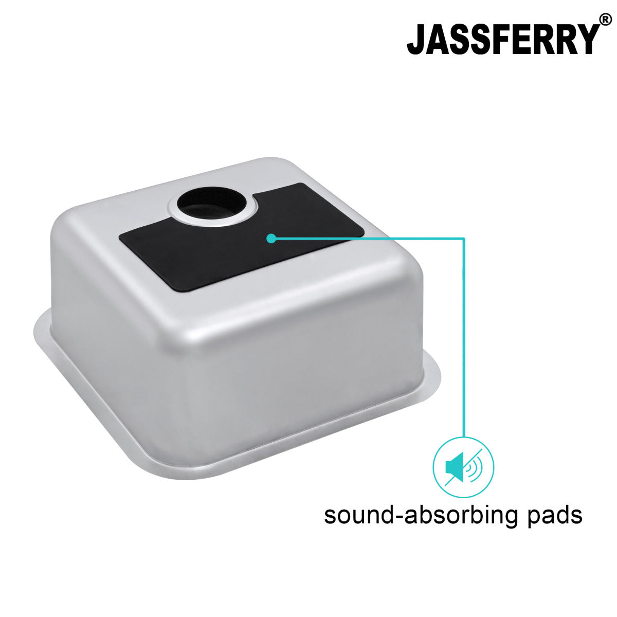 JassferryJASSFERRY 450 x 450 mm Undermount Stainless Steel Kitchen Sink 1 Bowl - 885Kitchen Sinks