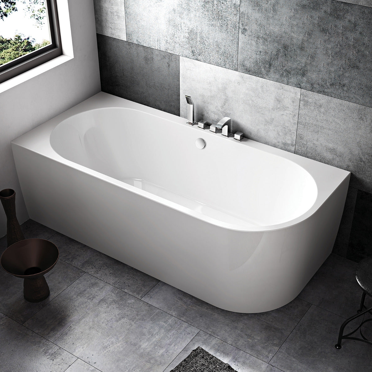 JassferryJASSFERRY 1800x820 mm Freestanding Acrylic Corner Bathtub Soaking SPA (Left Hand Bath)Bathtubs