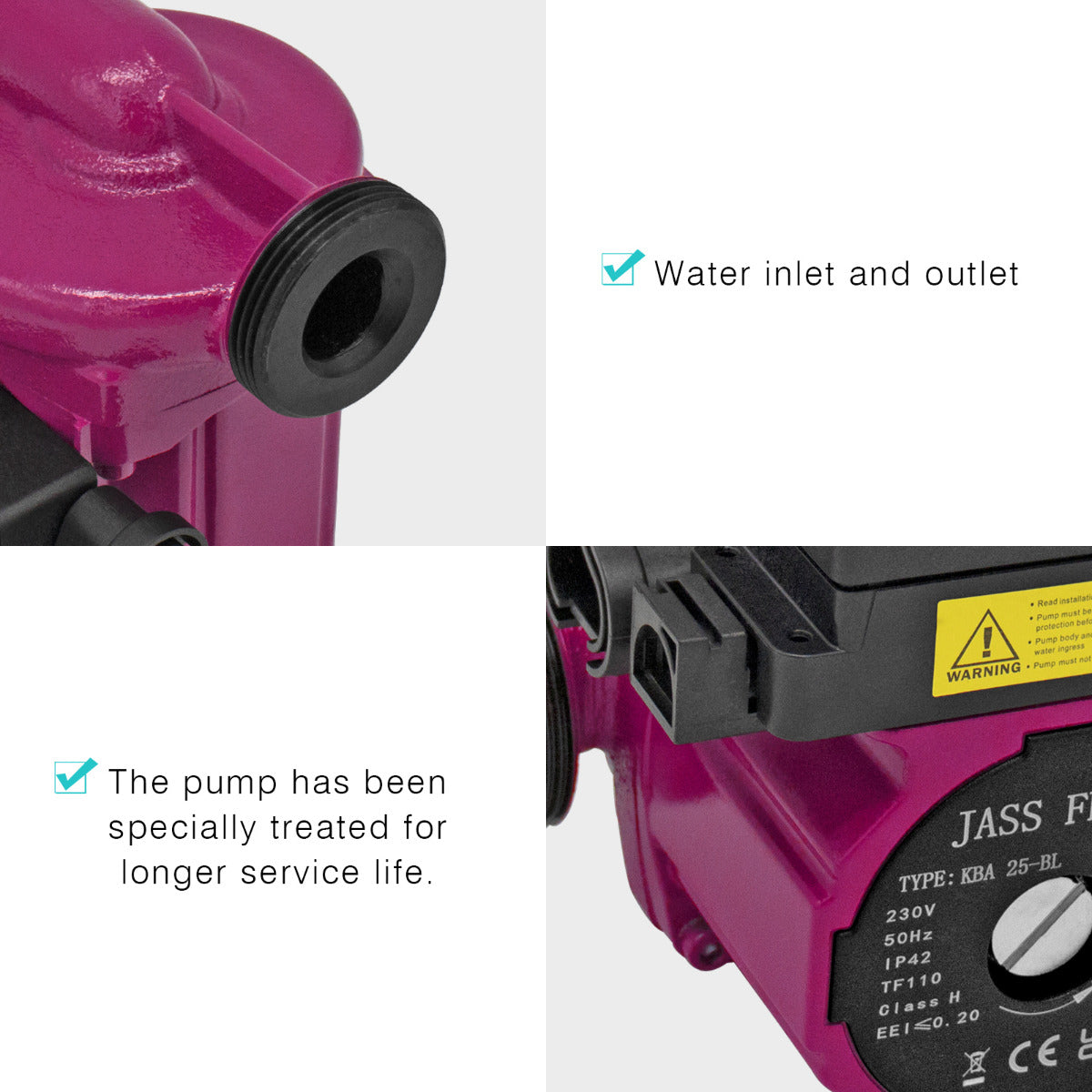JASSFERRY A-Rated Central Heating Pump Energy Saving Hot Water Circulation Systems -BL
