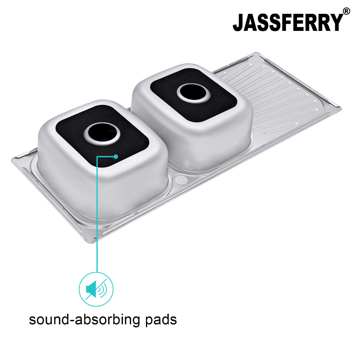 JassferryJASSFERRY Stainless Steel Kitchen Sink Inset Double Bowl Reversible DrainerKitchen Sinks
