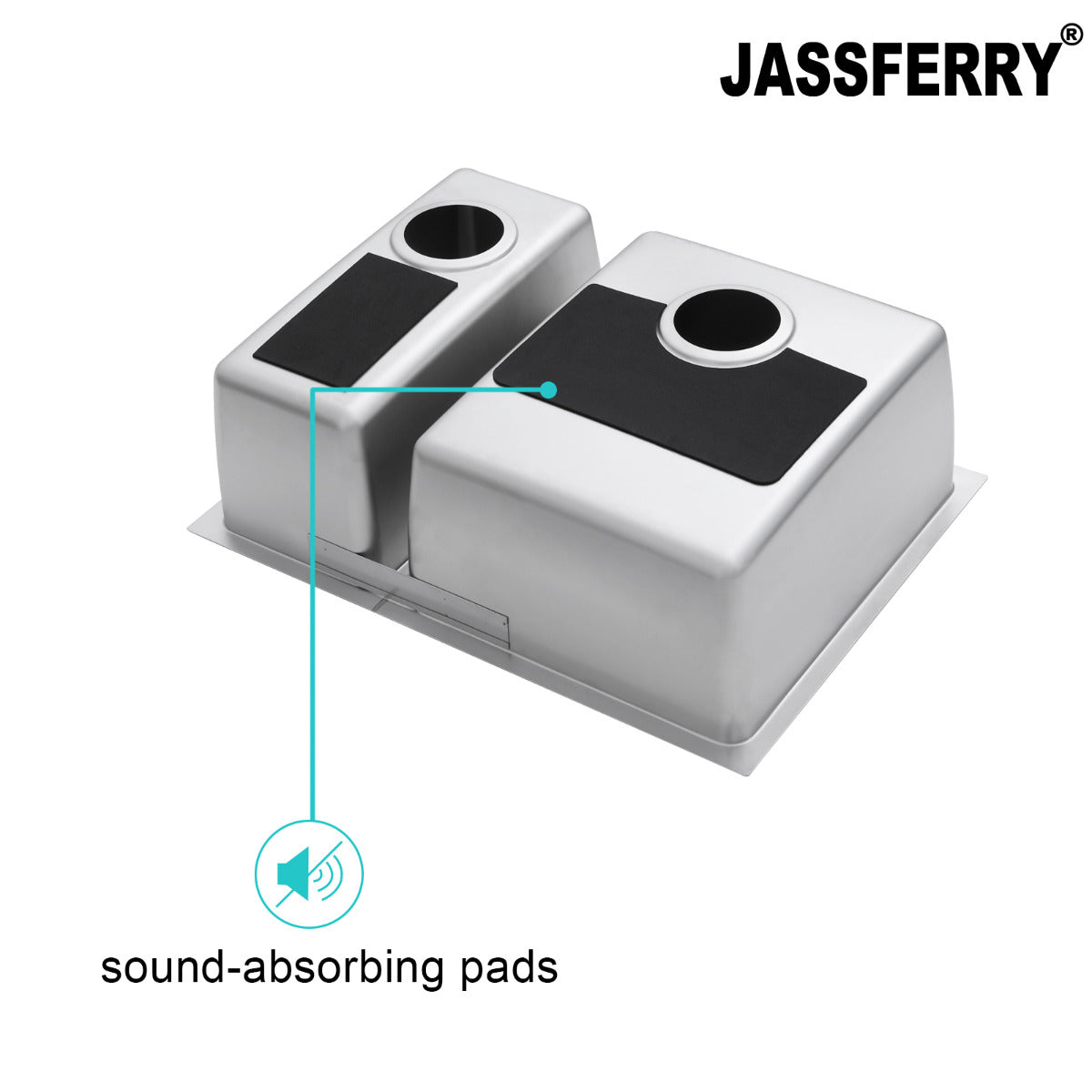 JassferryJASSFERRY Undermount Stainless Steel Kitchen Sink 1.5 Bowl Righthand Half BowlKitchen Sinks