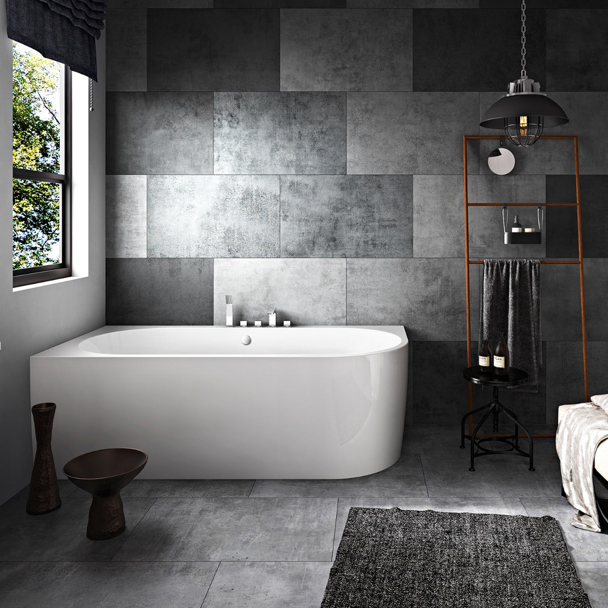 JassferryJASSFERRY 1800x820 mm Freestanding Acrylic Corner Bathtub Soaking SPA (Left Hand Bath)Bathtubs