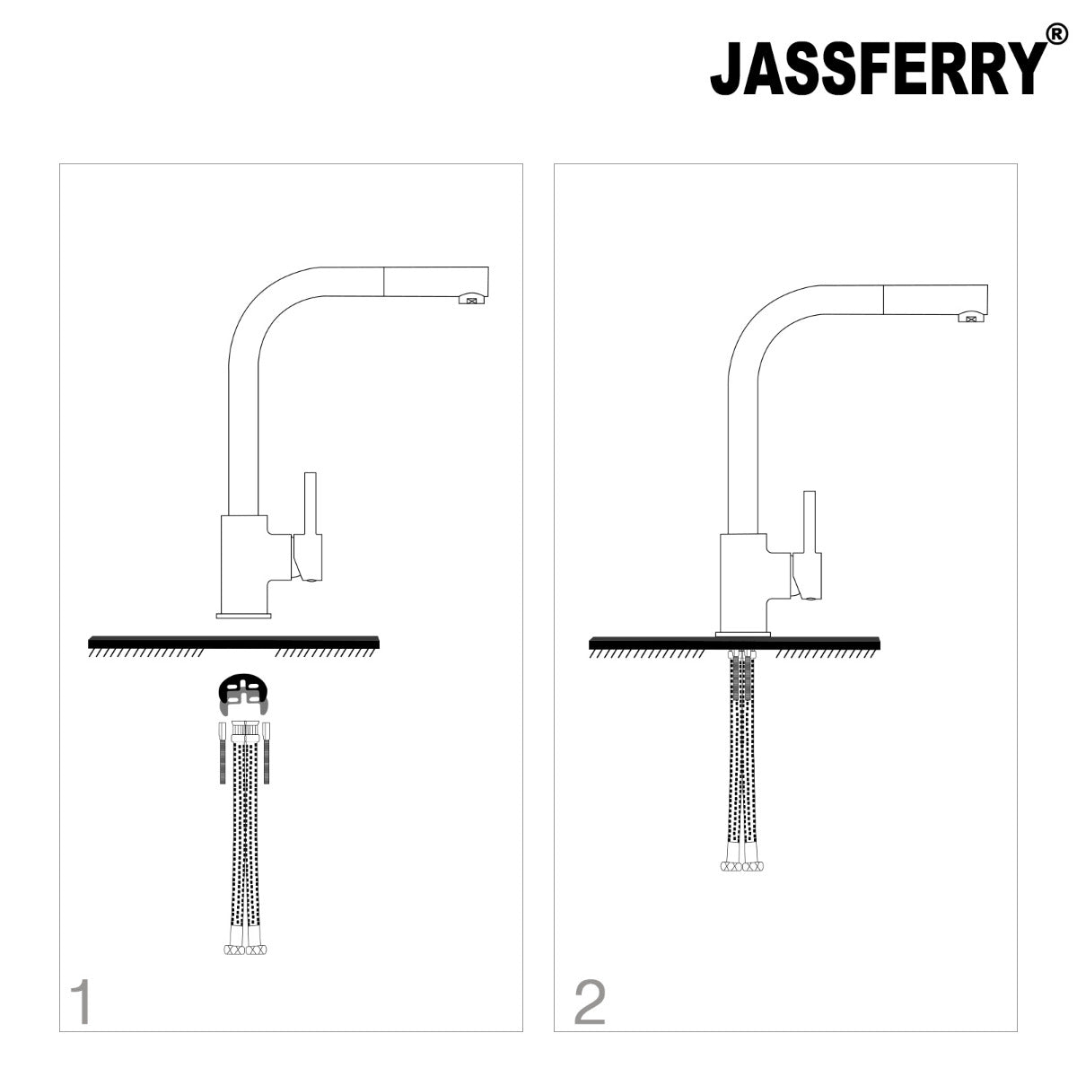 JassferryJASSFERRY Modern Kitchen Mixer Tap L-Style Swivel Spout Sink Faucet Single LeverKitchen taps