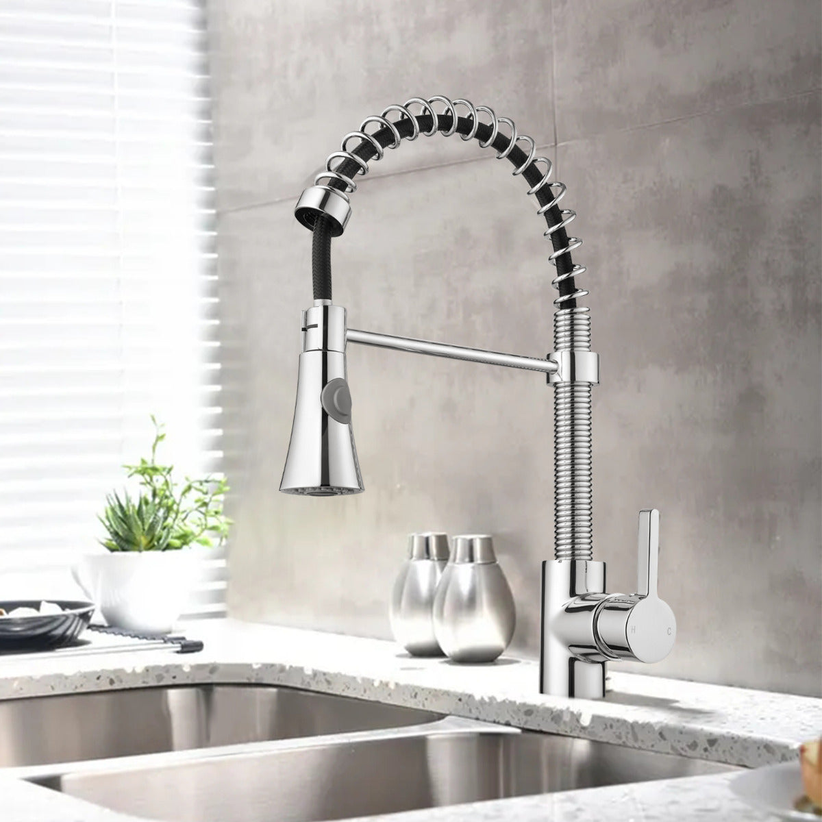 JASSFERRY Kitchen Sink Mixer Tap with Pull Out Spray Swivel Spout Pull
