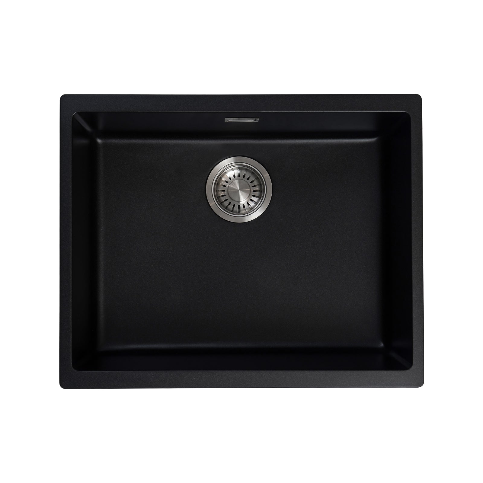 JASSFERRY Black Composite Kitchen Sink Undermount Single Bowl with Waste -575