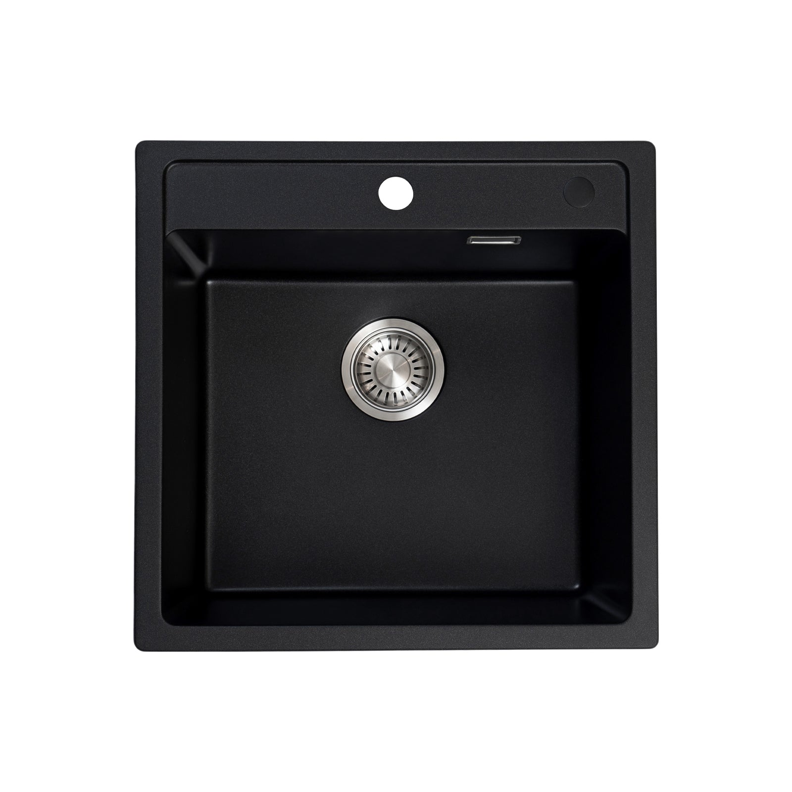 JASSFERRY Black Composite Kitchen Sink Inset Single Bowl with Waste -520