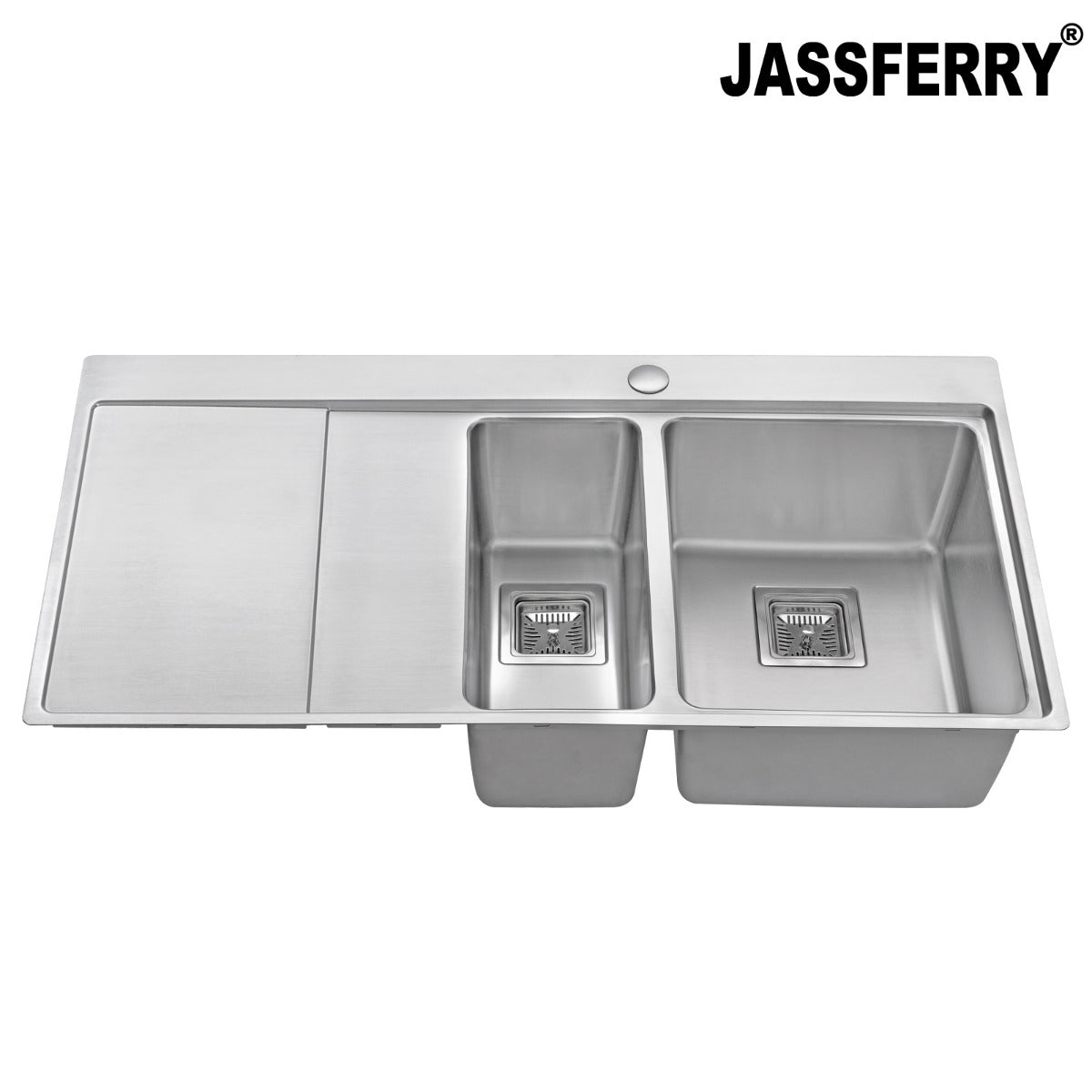 JassferryJASSFERRY Brilliant Stainless Steel Kitchen Sink One&Half Bowl Left hand DrainerKitchen Sink