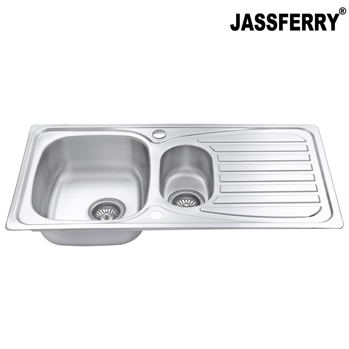 JassferryJASSFERRY Inset Stainless Steel Kitchen Sink One and Half Bowl Reversible DrainerKitchen Sinks