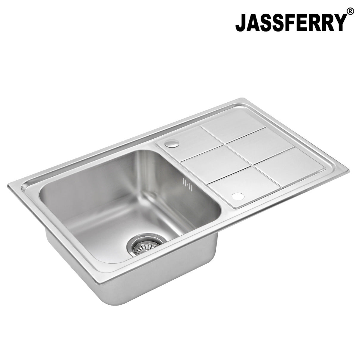 JassferryJASSFERRY Stainless Steel Kitchen Sink Single 1 Bowl Reversible Rectangle DrainerKitchen Sinks