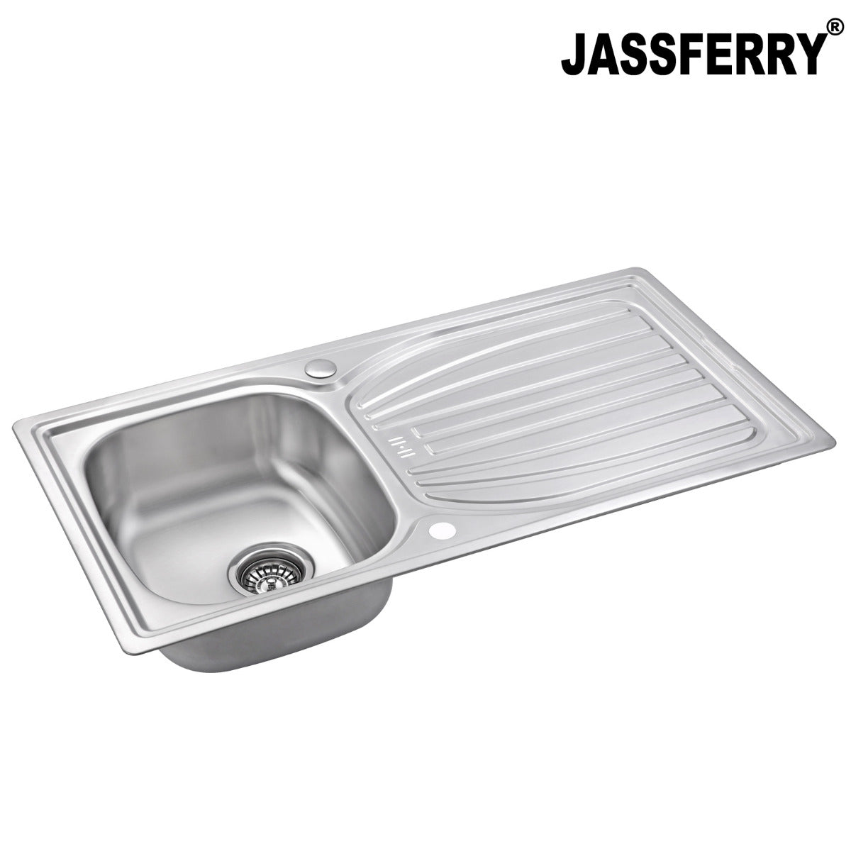 JassferryJASSFERRY Stainless Steel Kitchen Sink Reversible Drainer Deck Overflow HoleKitchen Sinks