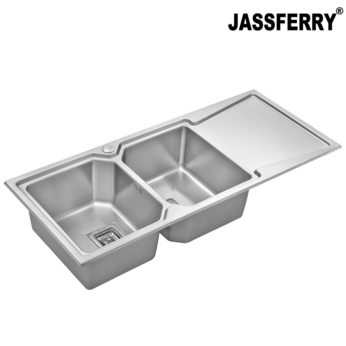 JassferryJASSFERRY Brilliant Stainless Steel Kitchen Sink Double Bowl Righthand DrainerKitchen Sinks