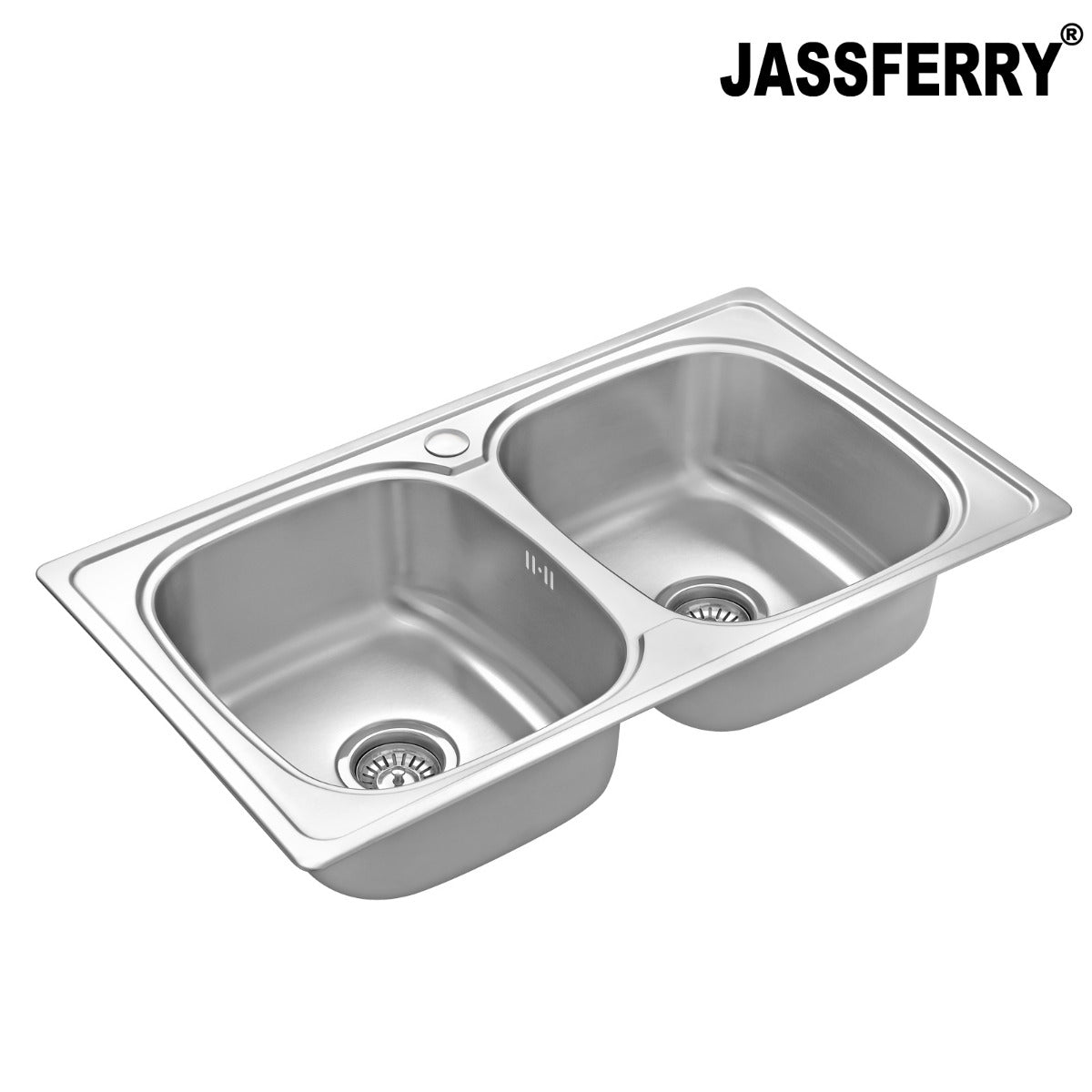 JassferryJASSFERRY Stainless Steel Kitchen Sink Inset 2 Double Bowl No DrainerKitchen Sinks