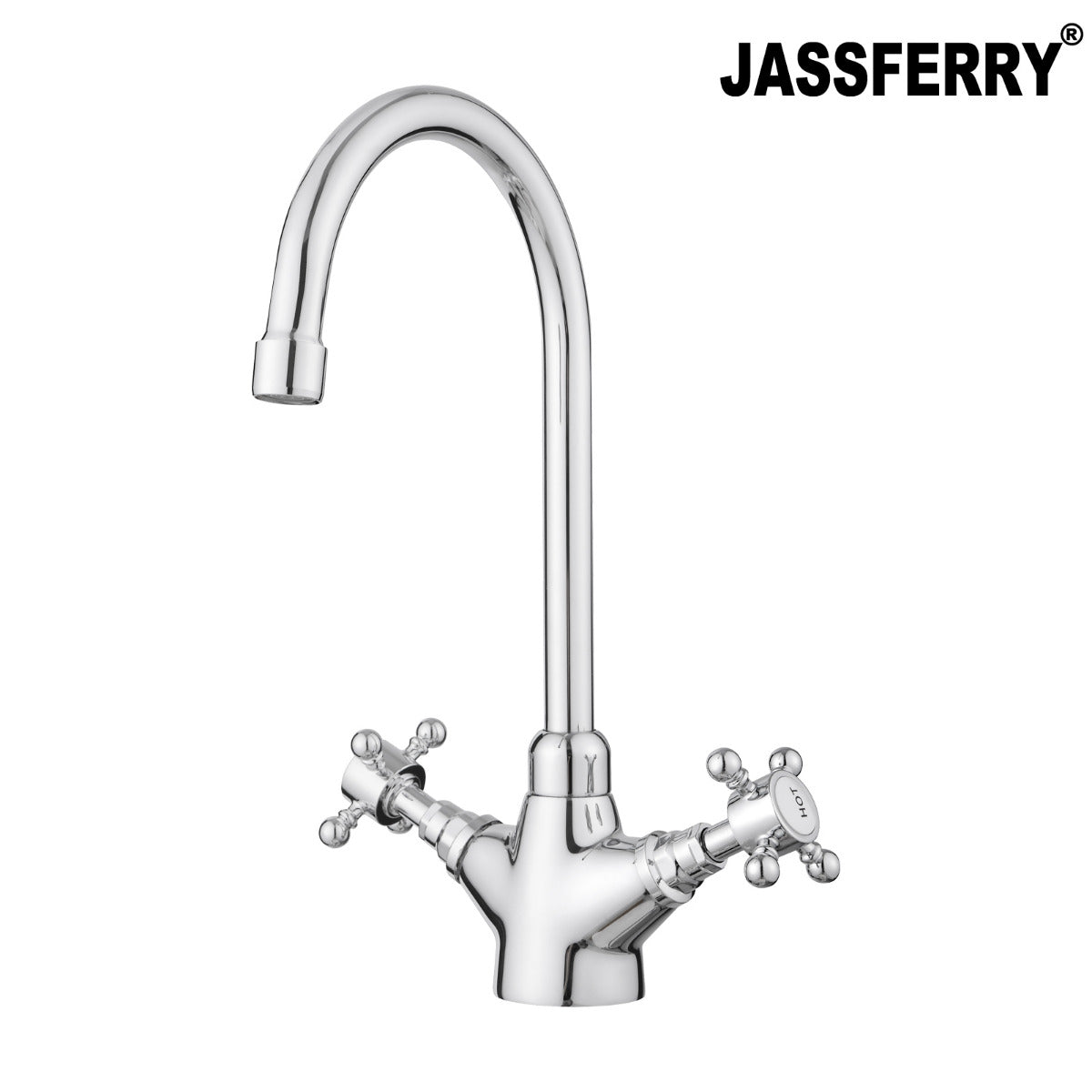 JassferryJASSFERRY Kitchen Tap Two Cross Handles Swivel Spout Sink Mixer Tap ChromeKitchen taps