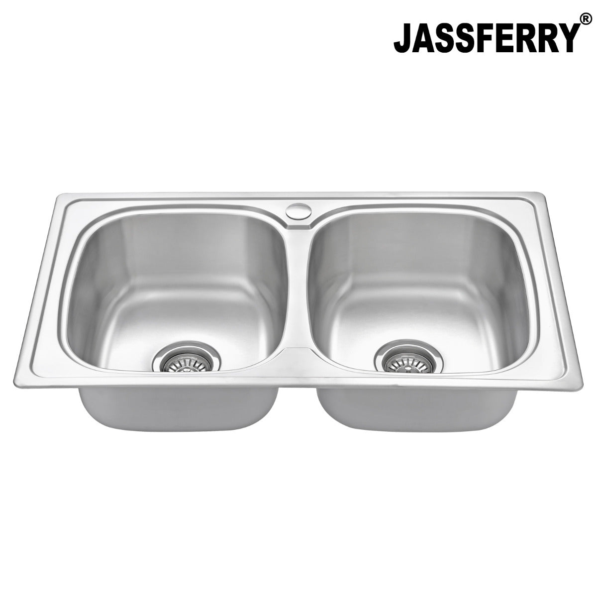 JassferryJASSFERRY Stainless Steel Kitchen Sink Inset 2 Double Bowl No DrainerKitchen Sinks