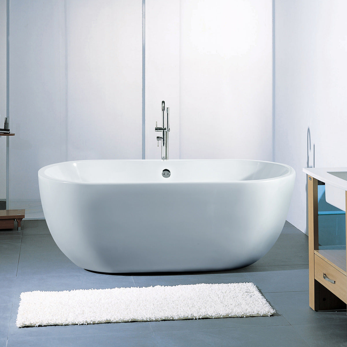 JassferryJASSFERRY Modern Freestanding Bathtub White Gloss Soaking Baths Acrylic 1800×750Bathtubs