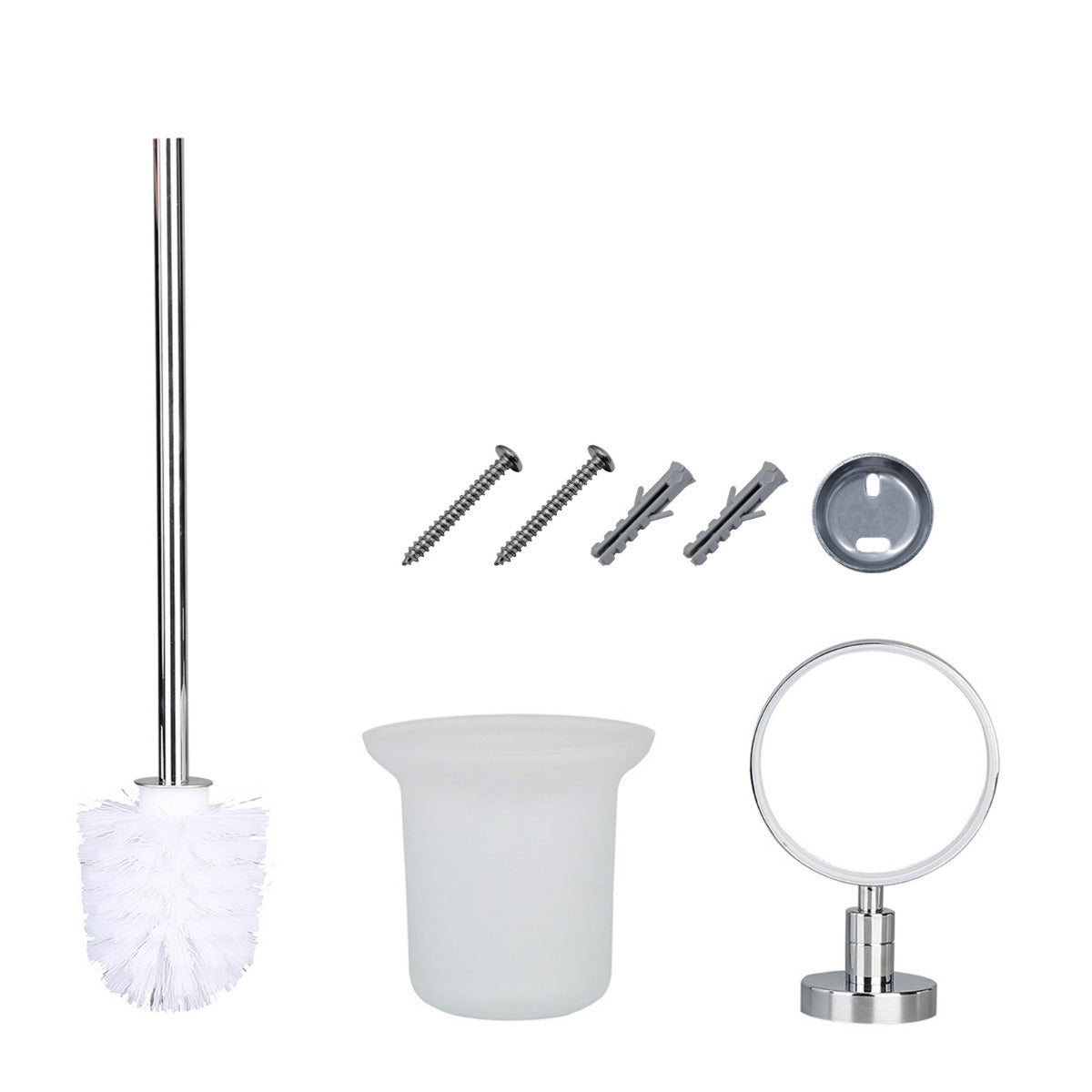 JassferryJASSFERRY Westminster Toilet Brush and Holder Wall Mounted Frosted Glass TumbleBathroom Accessories