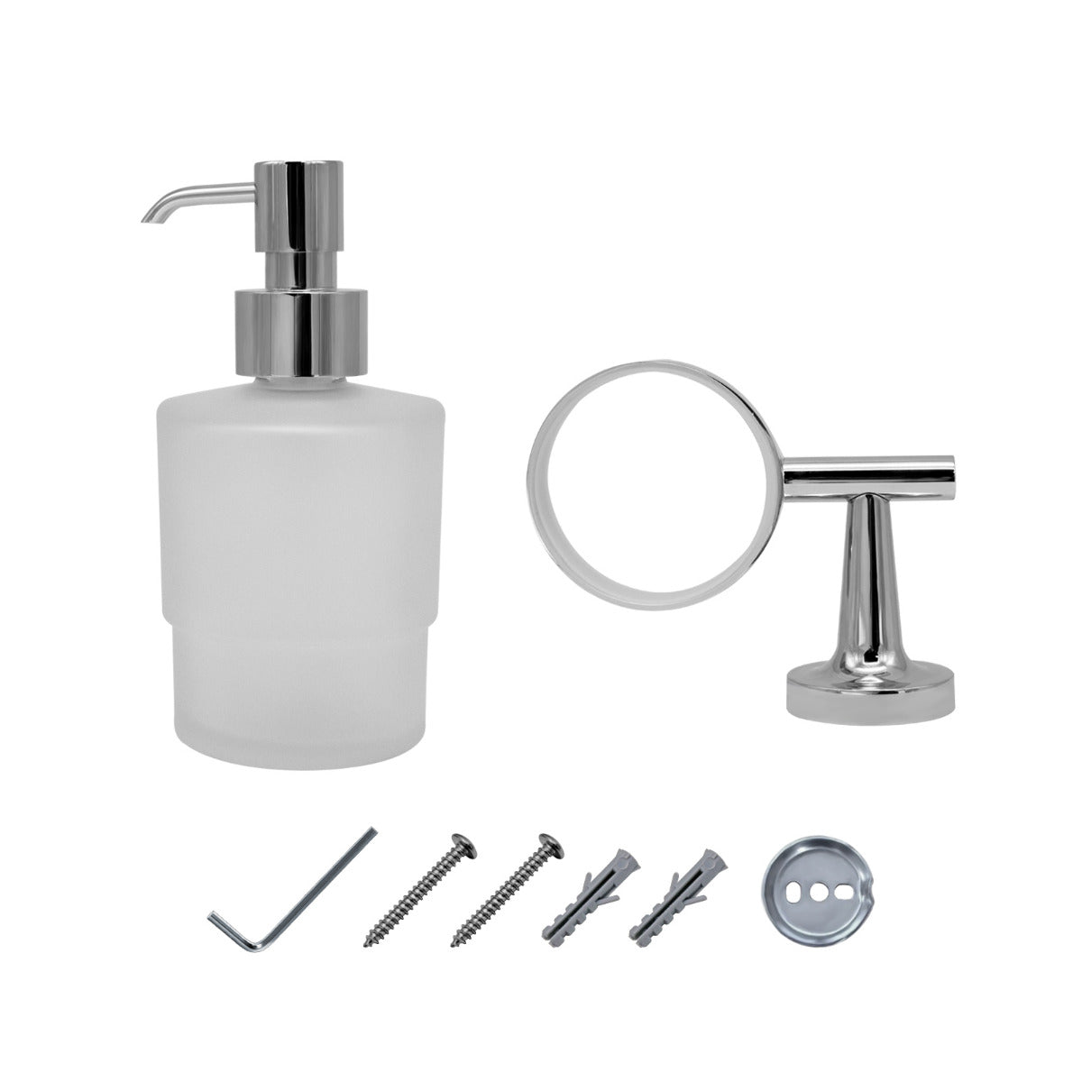 JassferryJASSFERRY Wall Mounted Soap Dispenser and Holder Frosted Glass Lotion HoldersSoap Dispenser