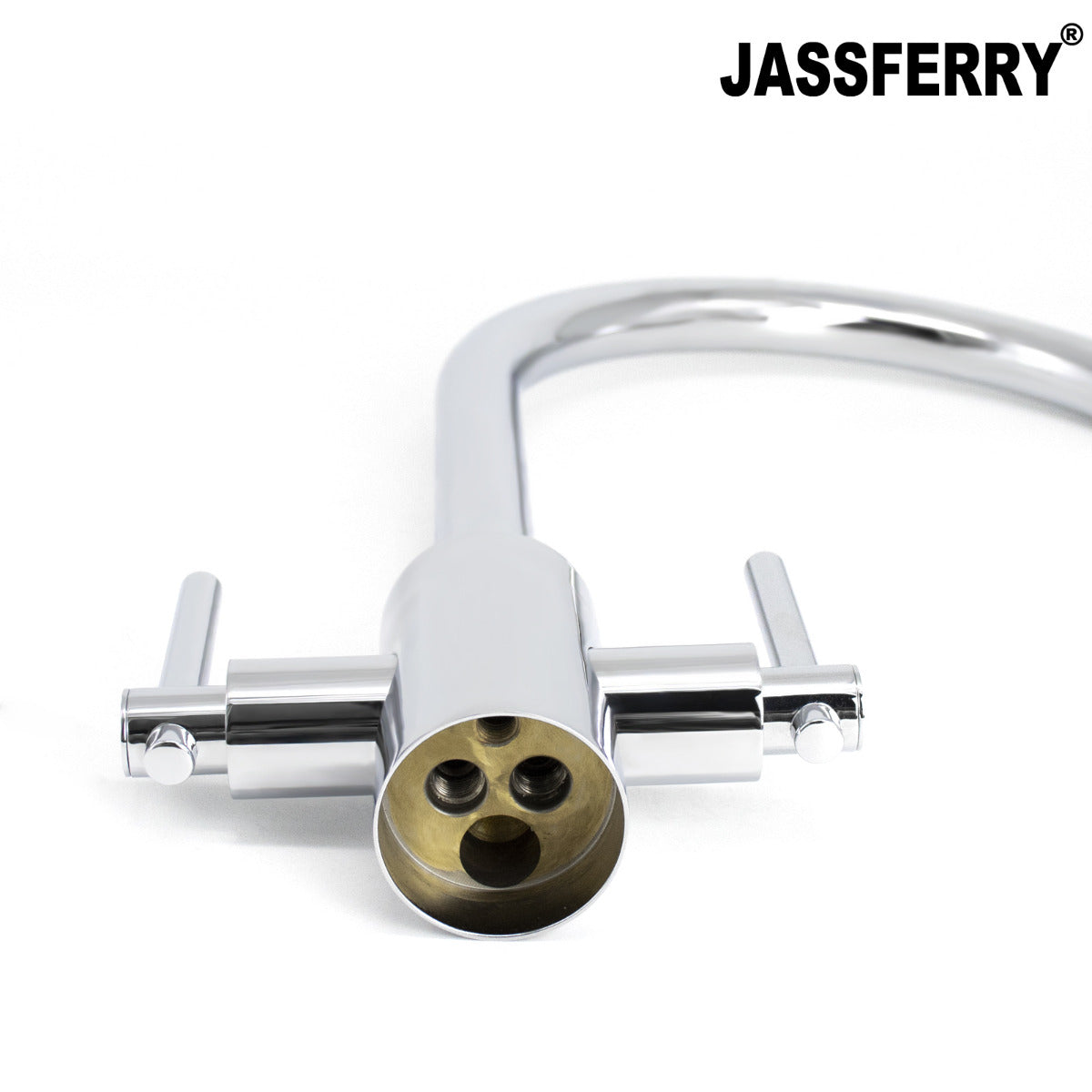 JassferryJASSFERRY New Brass Kitchen Mixer Taps Double Lever Sink Swivel Spout ChromeKitchen taps