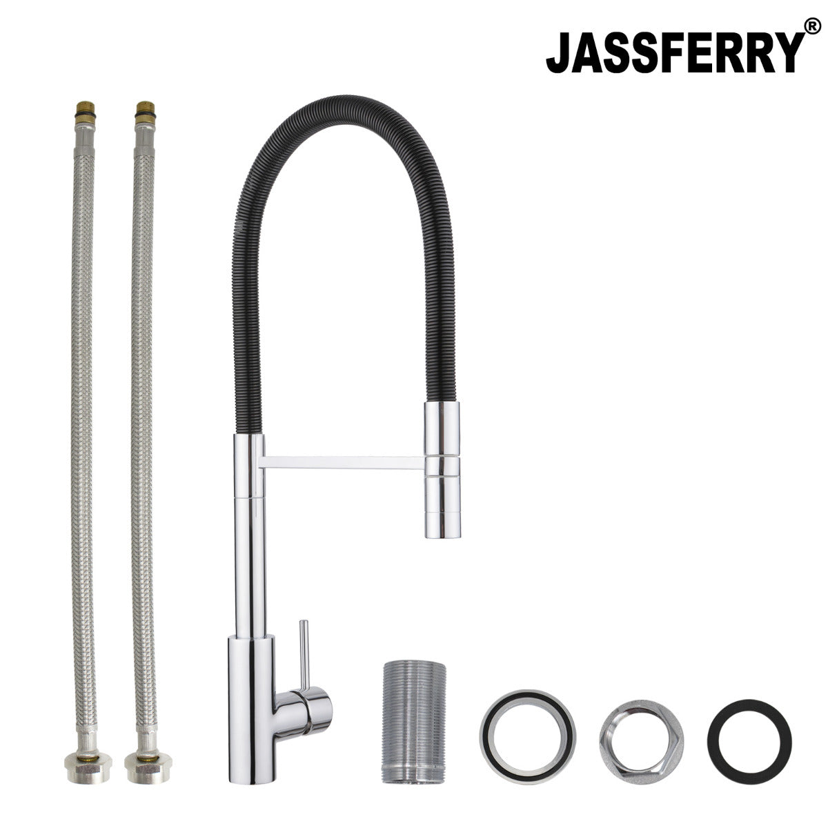 JassferryJASSFERRY Kitchen Sink Mixer Tap with Pull Out Spray Spring Swivel Spout ChromeKitchen taps