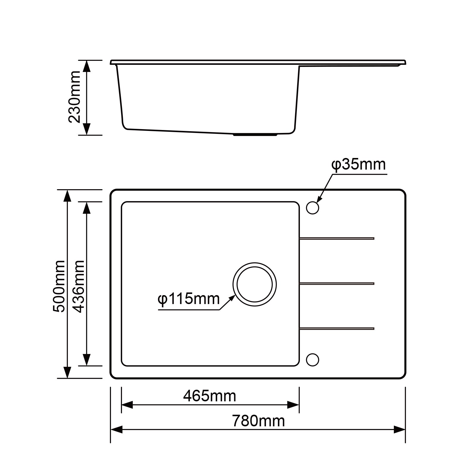 JASSFERRY Black Composite Kitchen Sink Inset Quartz Reversible Drainer 1.0 Bowl with Waste -7850