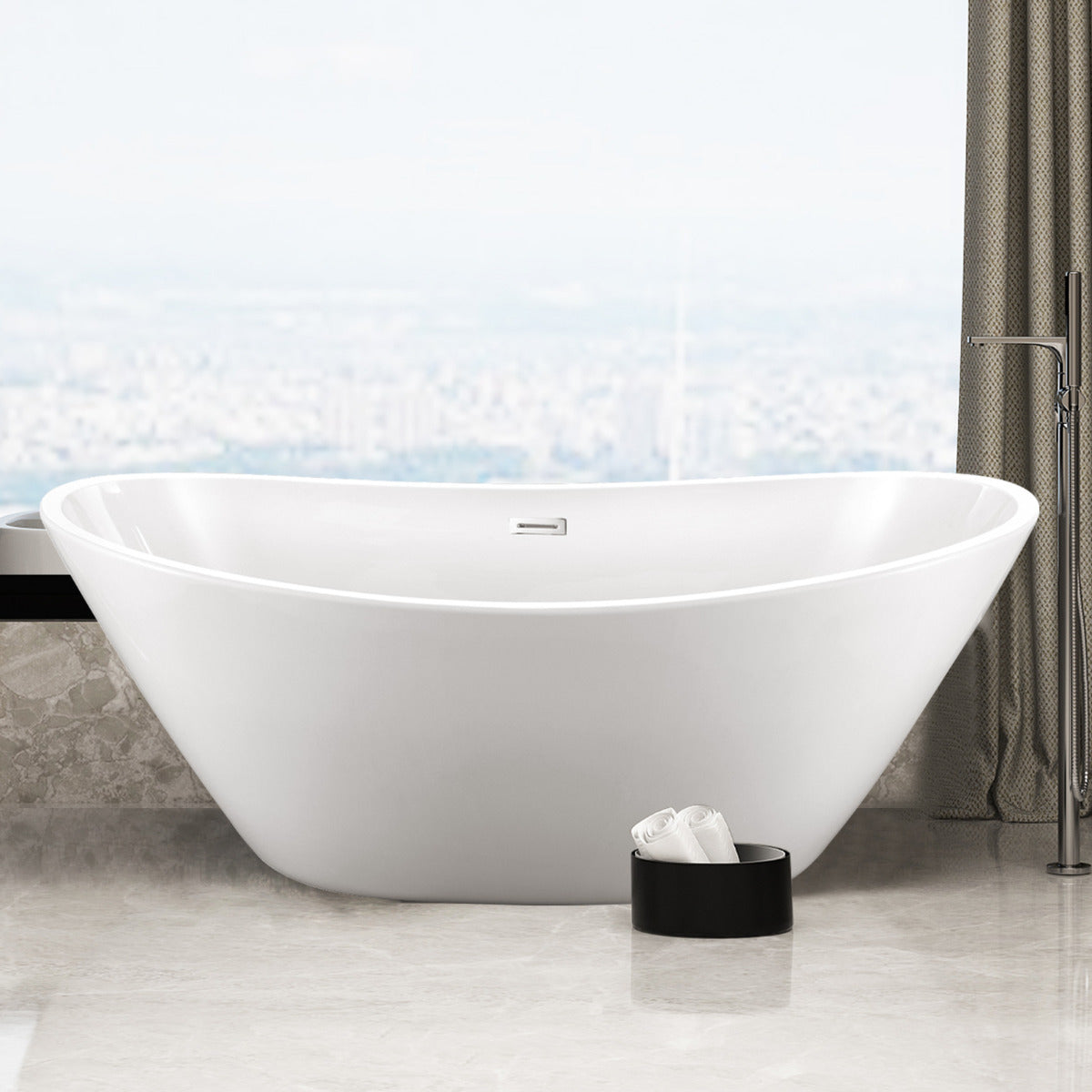 JassferryJASSFERRY 1700x785 mm Acrylic Modern Design Freestanding Bathtub Luxury Double EndedBathtubs