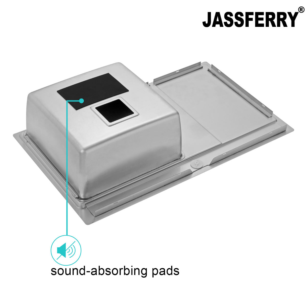 JassferryJASSFERRY 860x520 mm Brilliant Stainless Steel Kitchen Sink Single 1 Bowl Righthand Drainer - 660Kitchen Sinks