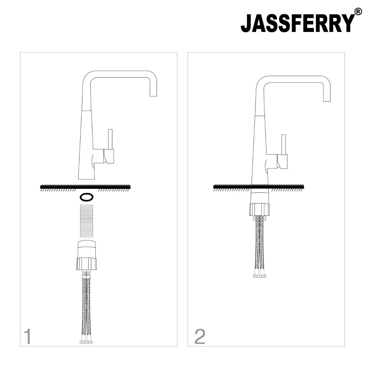 JassferryJASSFERRY Kitchen Sink Mixer Taps Single Handle Swivel Spout Chrome PolishedKitchen taps