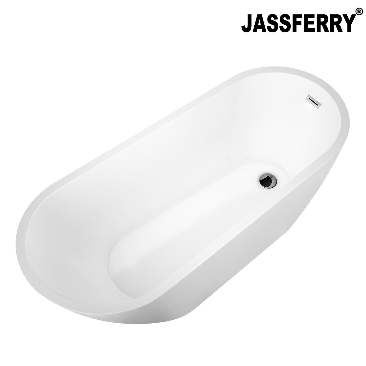 JassferryJASSFERRY Modern Design Rectangular Freestanding Bathtub Soaking Baths WhiteBathtubs