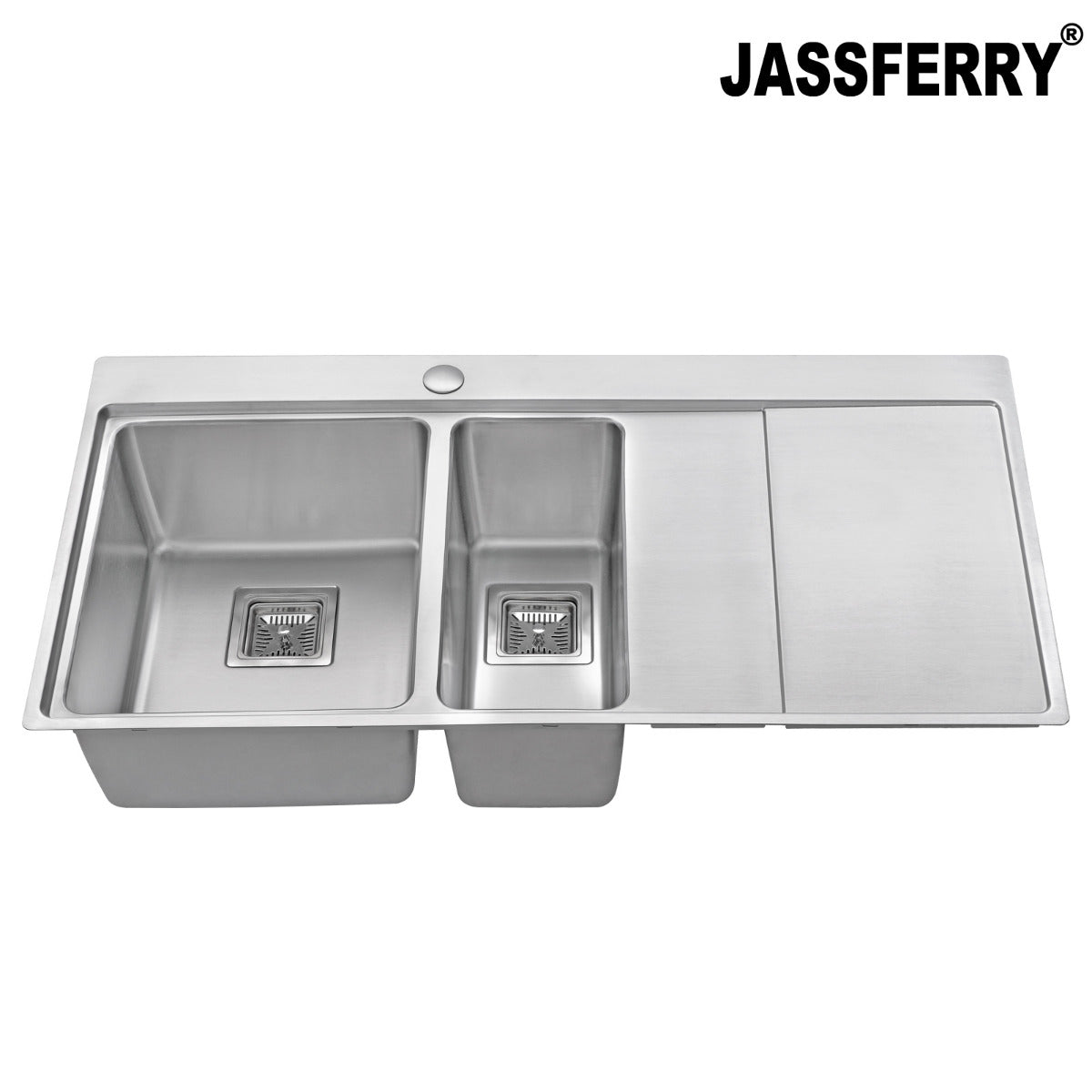 JassferryJASSFERRY Brilliant Stainless Steel Kitchen Sink One&Half Bowl Right hand DrainerKitchen Sinks