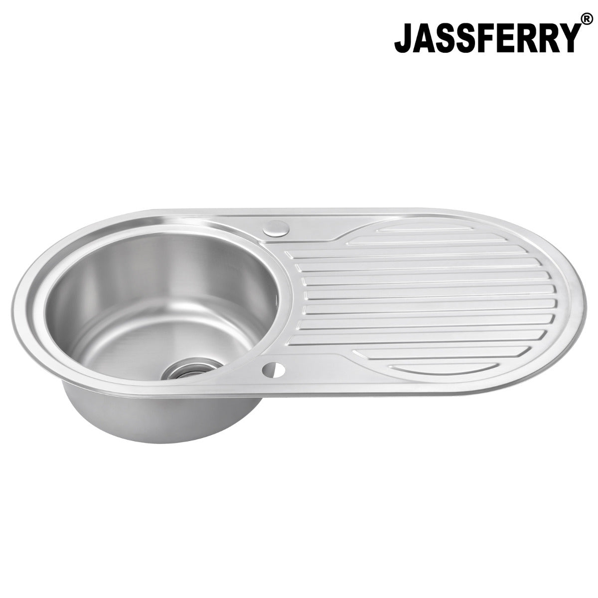 JassferryJASSFERRY Kitchen Sink Stainless Steel Single Circle Bowl Reversible Round DrainerKitchen Sinks